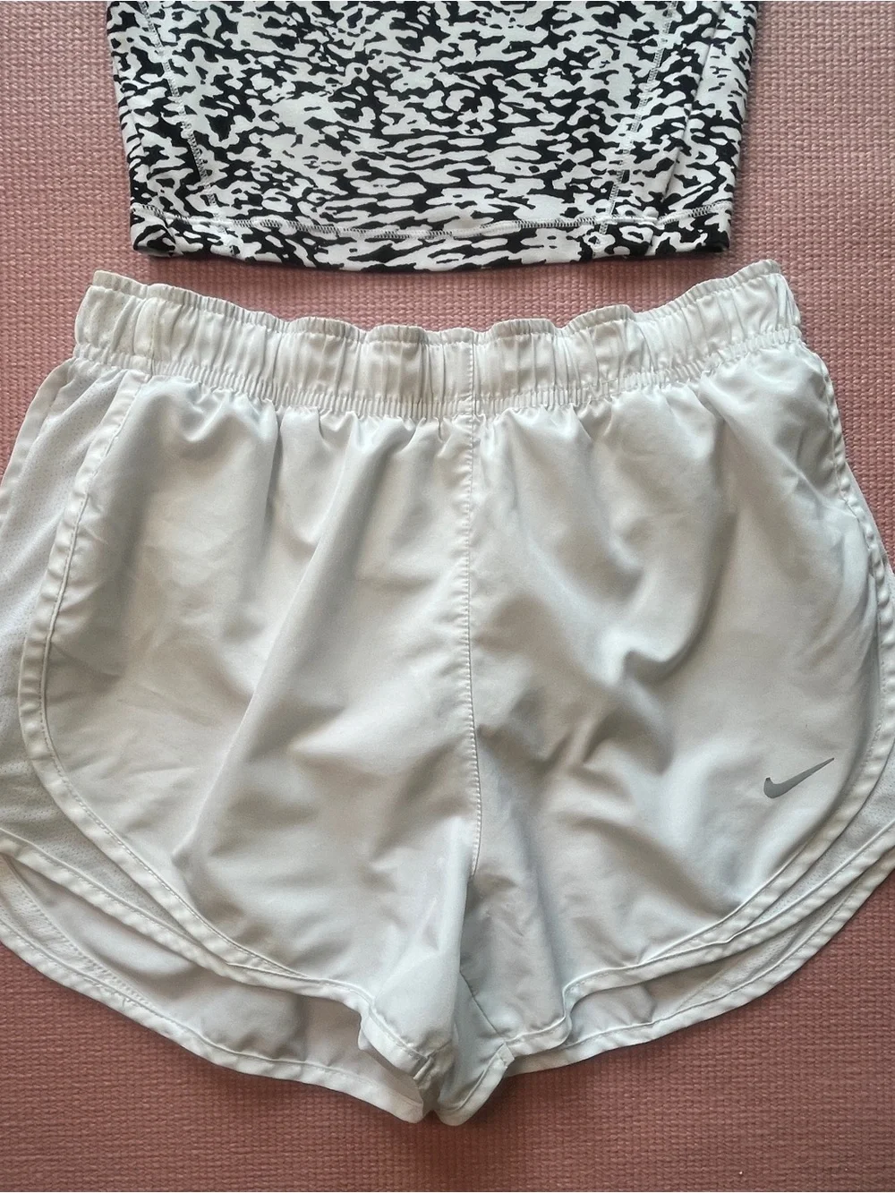 Nike White Women's Athletic Running Shorts with Swoosh